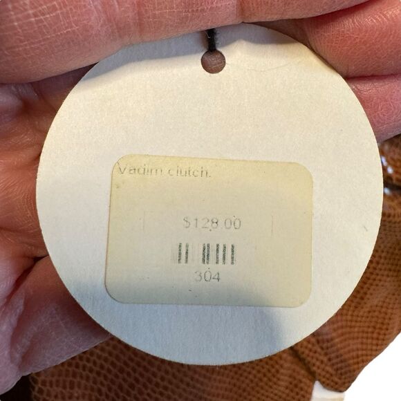 Hype Vadim Brown Women's Leather Purse Clutch Reptile Magnetic Closure - Picture 7 of 8